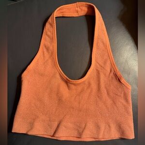 NWOT NUX Super Sparkly Halter Crop Top- Shelf Bra Size Large